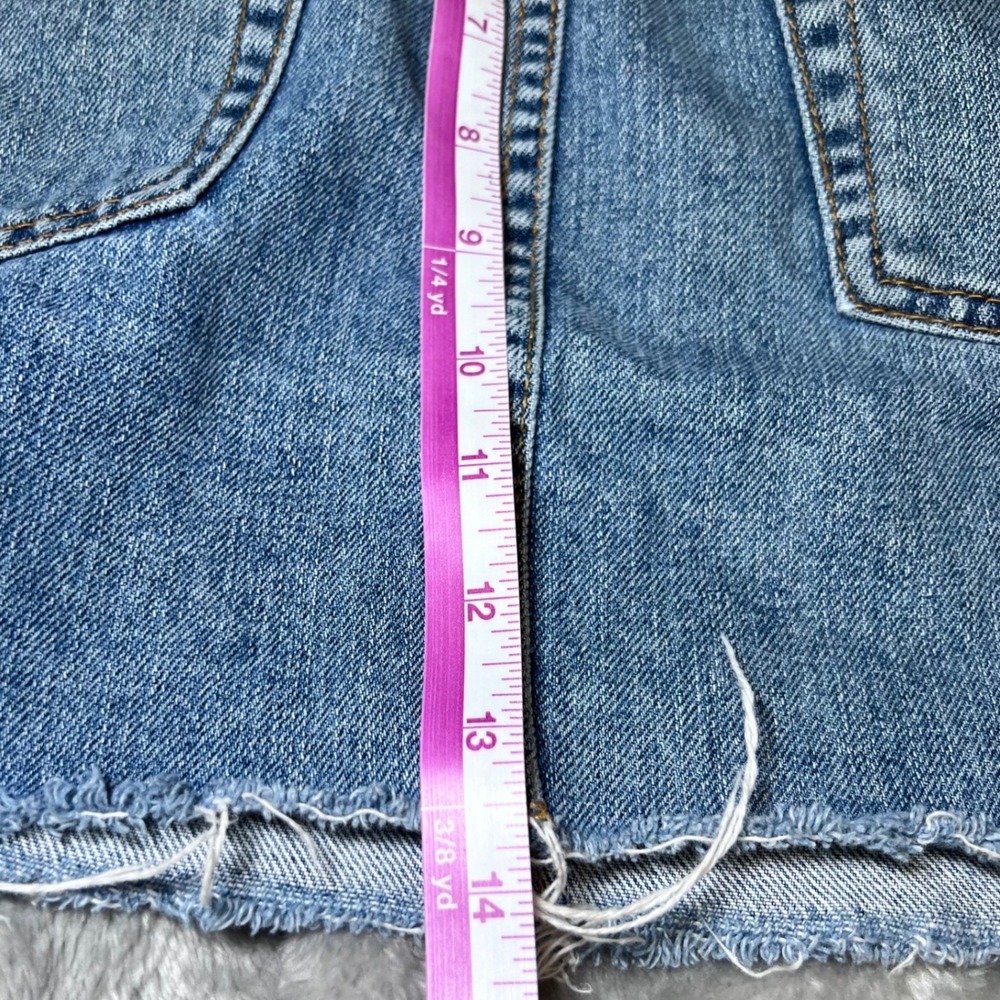 ASOS Womens Size 6 Denim Mini Skirt Blue Jean Raw Hem Casual Summer Festival - Picture 10 of 13